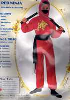 DISFRAZ NINJA ROJO TALLA 10-12 AÑOS 
