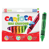 CERA MAXI JUMBO CARIOCA WAX CRAYONS 12 COLOR