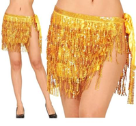 FALDA DE LENTEJUELAS COLOR ORO T-UNICA