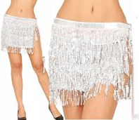 FALDA LENTEJUELA PLATA T- UNICA