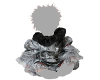 DISFRAZ PAYASO MACABRO GRIS CON VOLANTES NEGROS T- 12/24 MESES