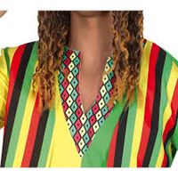 Disfraz jamaicano adulto t-m gorro,camiseta con chaleco,pantalon TA M
