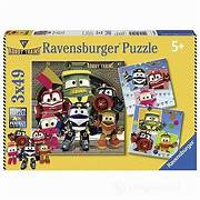 Rompecabezas de 3 x 49 piezas de Ravensburger, trenes robot, 8047