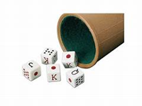 Cubilete Poker Forrado + Dados