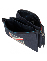 Estuche Escolar Triple Compartimento Aidan Pepe Jeans Azul