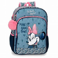 MOCHILA DOBLE ADAPTABLE MINNIE MOUSE MAKE TI RAIN BOWS 42CM