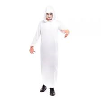 Partilandia Disfraz de Túnica BLANCO INFANTIL  Uniforme con capucha para Halloween T 7-9 AÑOSA 