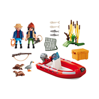 PLAYMOBIL BOTE HINCHABLE CON EXPLORADORES