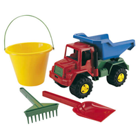 CAMION VOLQUETE Y CUBO PLAYA 18 X 15 CM,